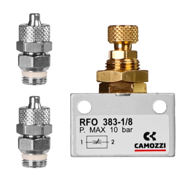 Zaworek precyzyjny Camozzi 1/8 cala + złączki - obrazek 3