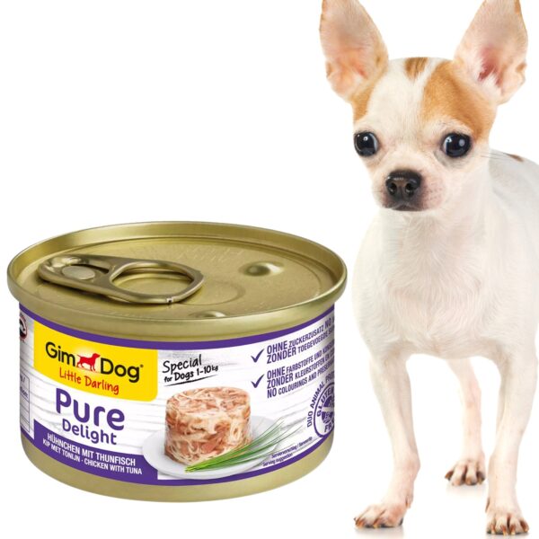 Gimdog Pure Delight 85g  - karma dla małych psów kurczak i tuńczyk w galarecie - obrazek 2