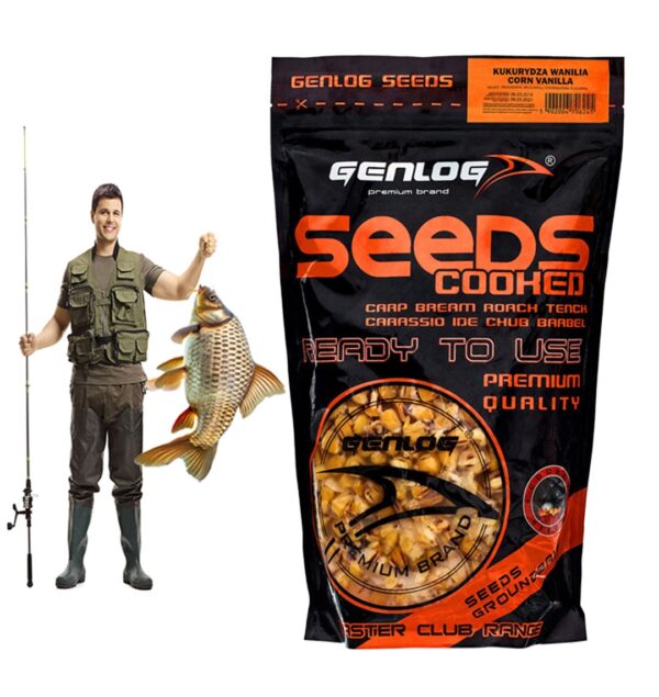 Genlog Cooked Seeds - ziarna wędkarskie, kukurydza wanilia 1l - obrazek 3