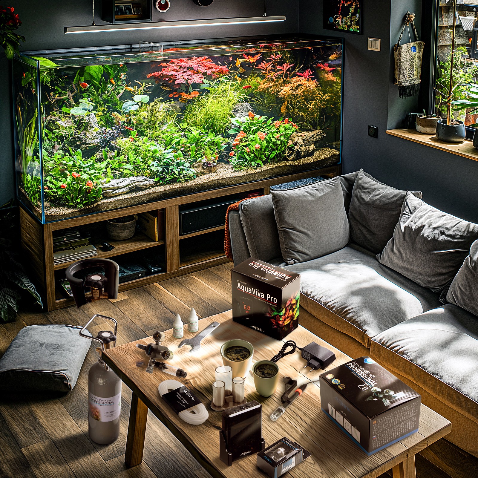 Aquario Exclusive 2.0 - zestaw CO2 z elektrozaworem i komputerem pH + butla 2l - obrazek 2